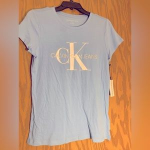 NWT Calvin Klein short sleeve tee. Size small. Baby blue color.